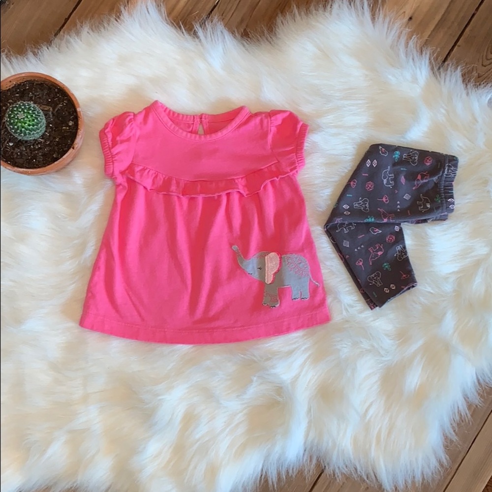 🐘2 piece matching set —size 3 mo
